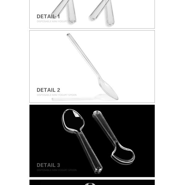 Eco friendly products disposable dessert cutlery clear plastic yogurt spoon