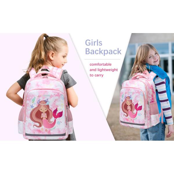 Girls Backpack Mermaid Backpack Three Piece Set Lightweight Primary School Backpack For Teenagers