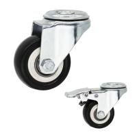 Le PVC de faible puissance de petite taille de roulettes roule 360 roulettes tournantes de trou de boulon de pivot de Dgree sans freins 50mm