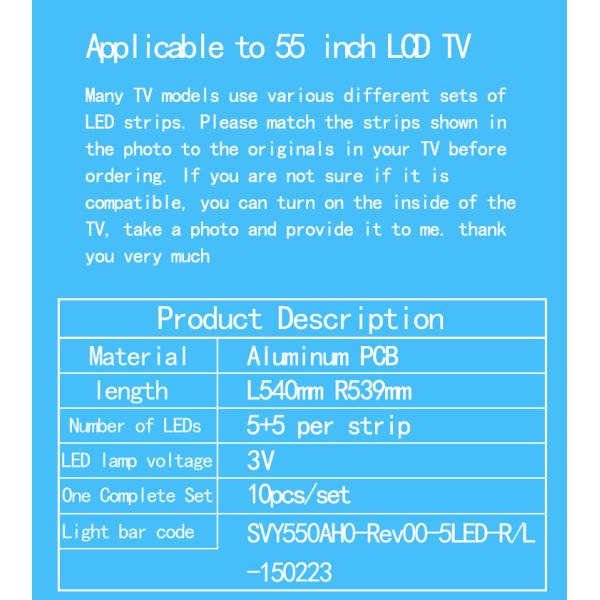 Sony 55-дюймовый телевизор Lcd Backlight Led KD-55X7000D световой столбик SVY550AH0-Rev00-5LED-R-150223
