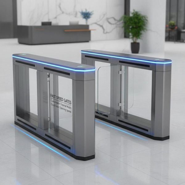 SUS304 Fast Speed Gate Turnstile Access Control Anti Pinch Floor Mounted