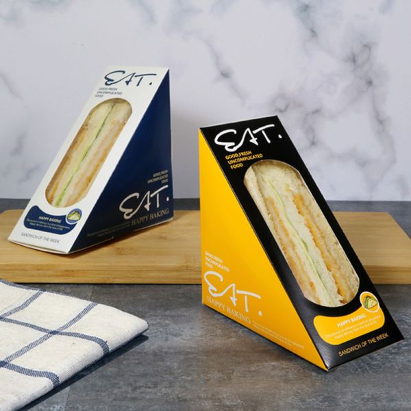 Biodegradable Burger Disposable Food Packaging Carton Triangle Sandwich Bag
