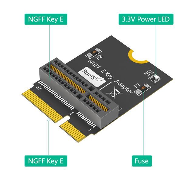 New Version M.2 NGFF E-key to E- Key Adapter for AX200/201/210 WiFi Card.