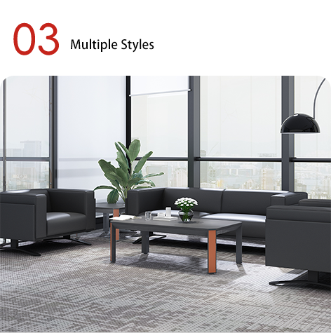 Modern Eco-Friendly Commercial Metal-legged Leather Sofa Factory wholesale