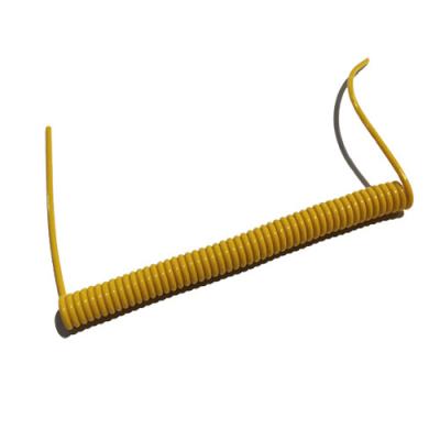 Solid Yellow Spring Coil Lanyard Safety Tether Ready For Accessory