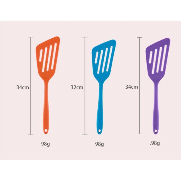 Heat Resistant Silicone Kitchen Utensil Sets Non Stick Pan Full Package Oblique Hot Fish Shovel
