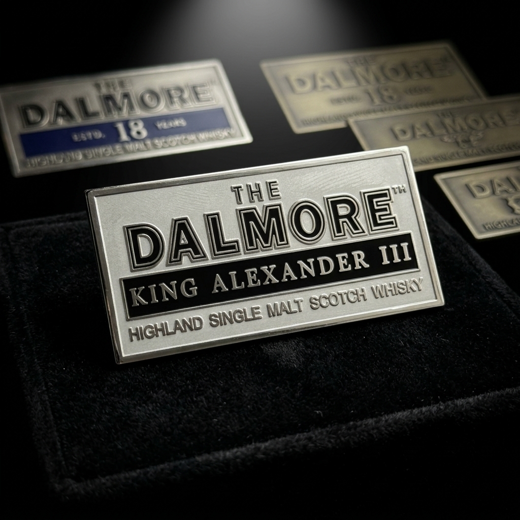 Custom‑made Brass Nameplate With Silver‑Tone Background & Die‑Cast 3D Embossed Logo