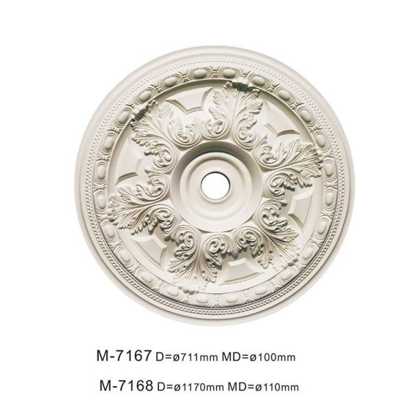 M-7167 Wholesale Polyurethane Medallions Design Moulding Tiles Cornice Rose Panel Ancient Panels Board 3D Ceiling Medallion