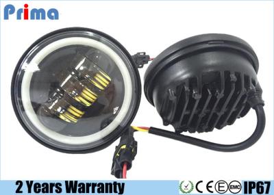 30W Cree 4.5 Inch Motorcycle LED Headlights With Angel Eye Halo Ring