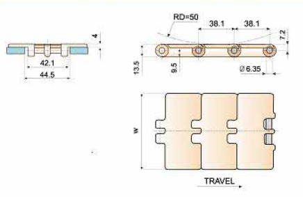 Plastic Flat Top Chain , type 878/880 , 878/880 , 879/880