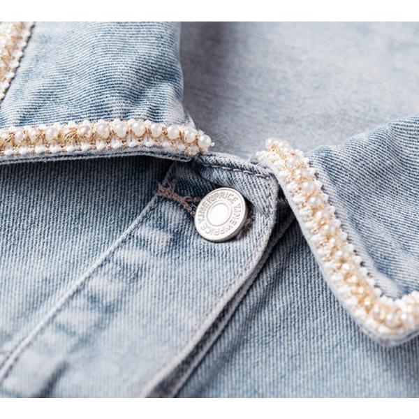 OEM Denim Jacket Women Embelishment Light Wash Trucker Elegant Style