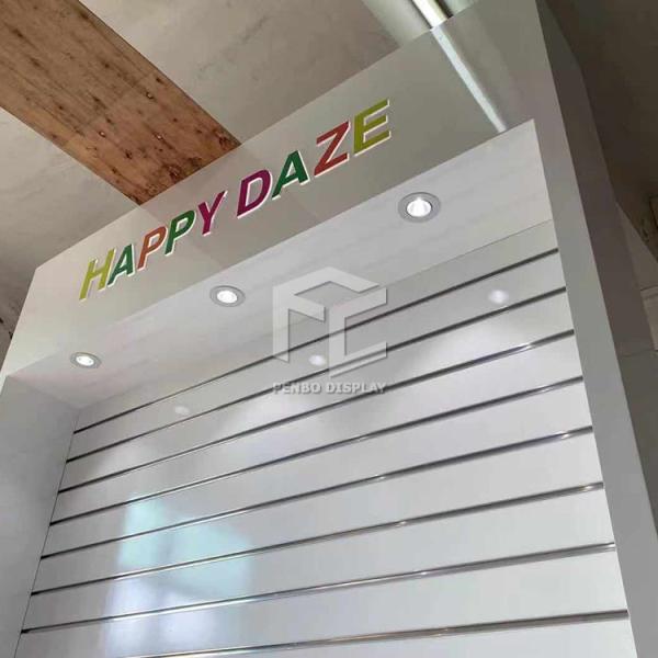 12mm Thick MDF Smoke Shop Furniture Slat Wall Display ODM