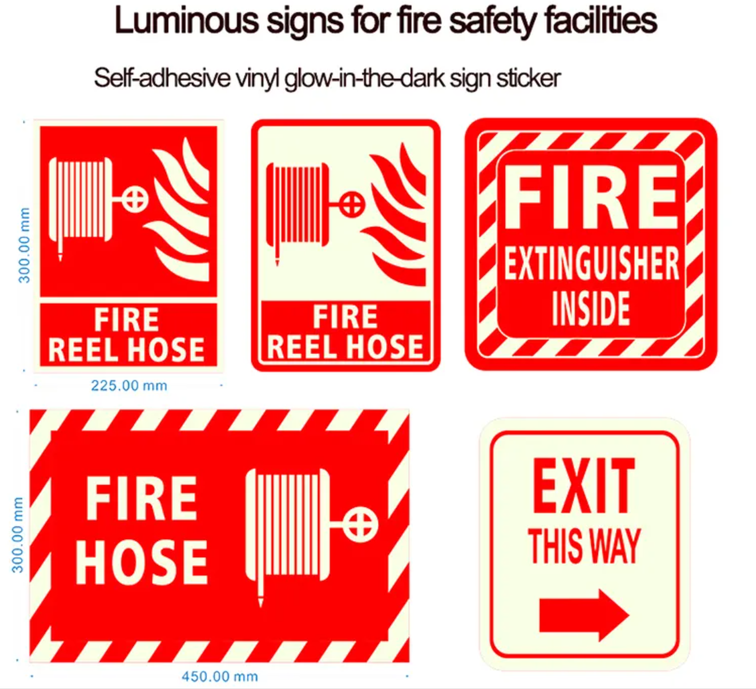 Self Luminous sticker for IMO signs Photo Luminescent Vinyl glow in the dark for Identifying Signs