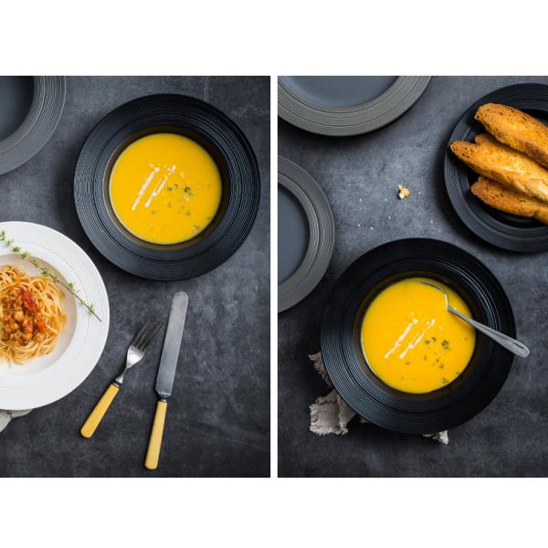 Microwavable Nordic Ceramic Straw Hat Bowl For Pasta