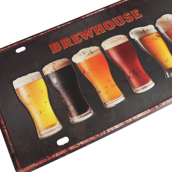 Black Metal Tin Sign Retro Custom Embossed Tin Signs For Tavern Ornaments
