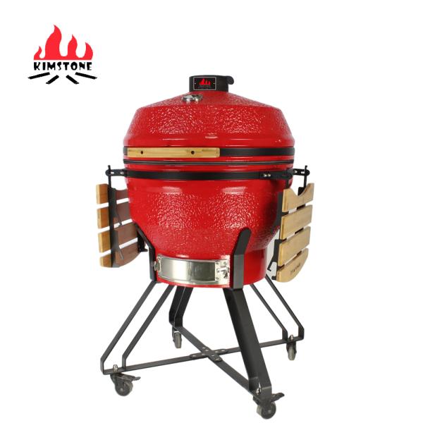 KIMSTONE New Design Deflector 26 Inch Kamado Joetisserie Rotisserie Brown Kamado, Bbq Komodo 26 Inch Kamado Grill