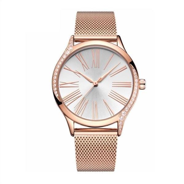Solid Steel Buckle Women'S Quartz Stainless Steel Watch Diamond Casual Watches