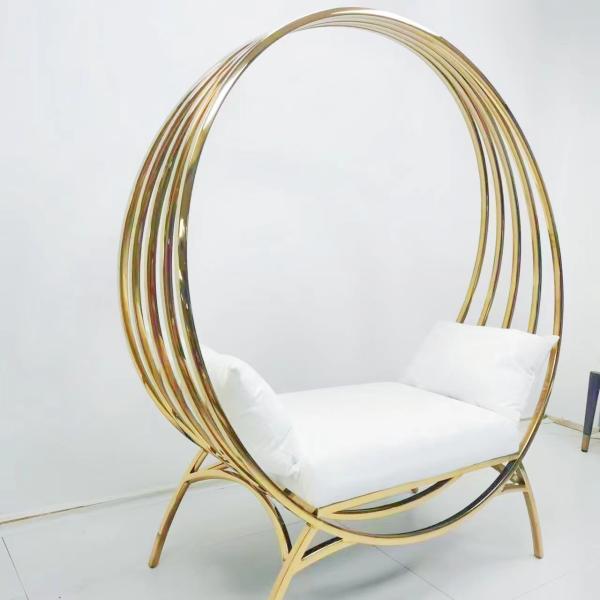 Sofá de casal de casamento clássico, assento de trono de casamento redondo, cadeira de gaiola de pássaros