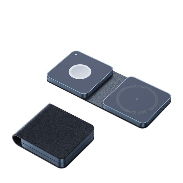 Foldable Wireless Charger With 5W~15W Fast Charging Black/Light Blue/Dark Blue/Red/Green