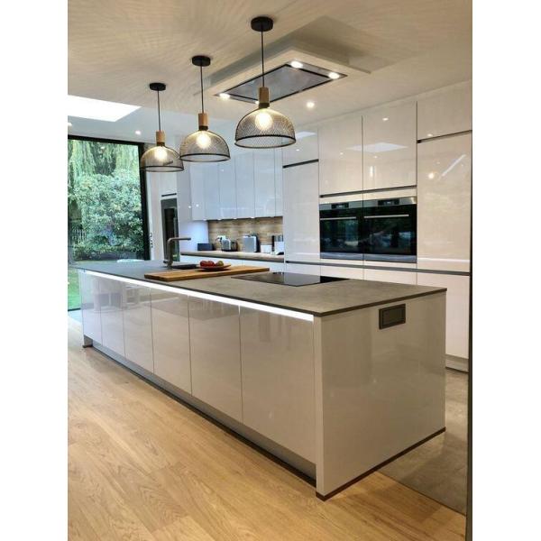 Veneer Finished Black PVC Kitchen Cupboards with Modern Design and Customized Color
