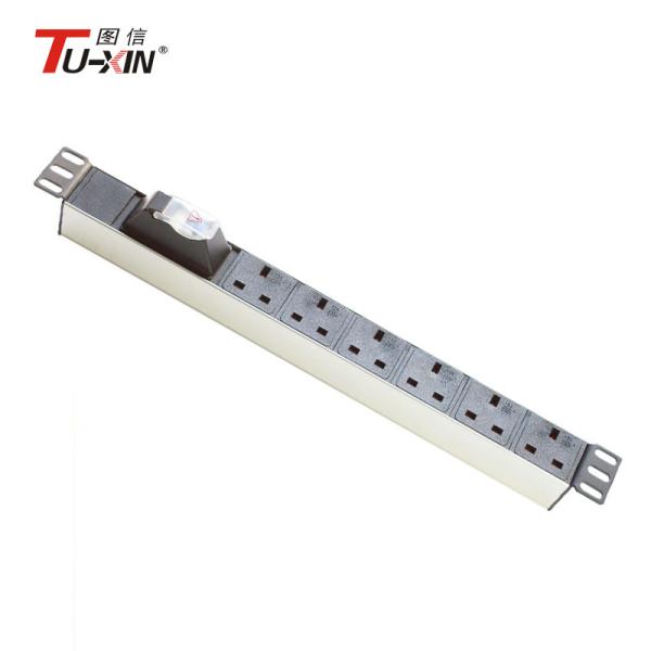 UK Plug Rack Mount Pdu Power Distribution Unit 250VAC 50 / 60HZ 15A Aluminum Alloy