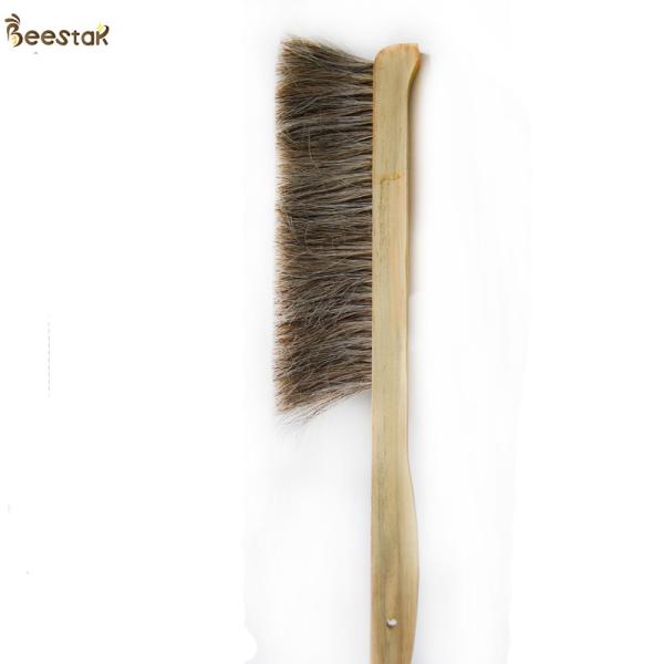 Vente en vente à chaud à deux rangées de poils de cheval, brosse d'abeille, poignée en bois pour apiculteurs