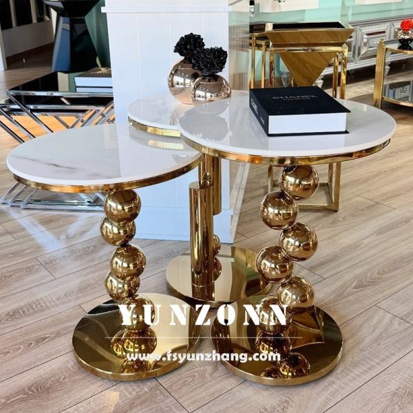 Customizable Modern Gold Metal Sphere Design Side Table Coffee Table & Console Table for Living Room or Bedroom