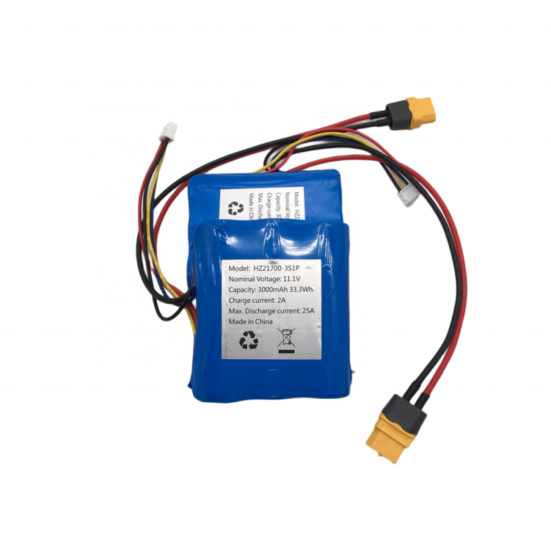 OEM 21700 3s1p 11.1V 3000mAh 25A High Discharge Rate Lithium Battery Pack for RC Toys