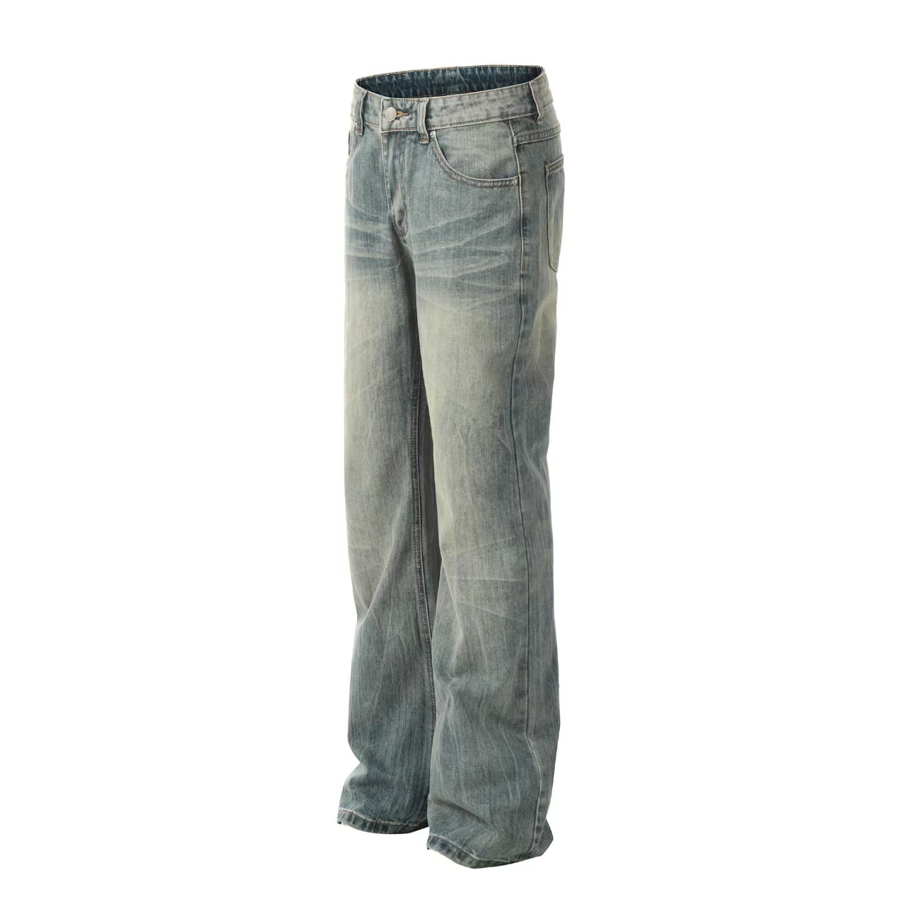 Relaxed fit casual denim trousers crafted from durable cotton blend fabric ensuring comfort and style for casual daily