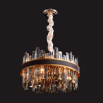 E14 Роскошные современные кристаллические люстры Ржавостойкие кожаные украшения Черный подвесный свет