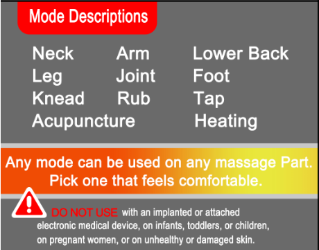 Graphene Heat Low Frequency Treatment Device Comfortable 20 Shifts Strength