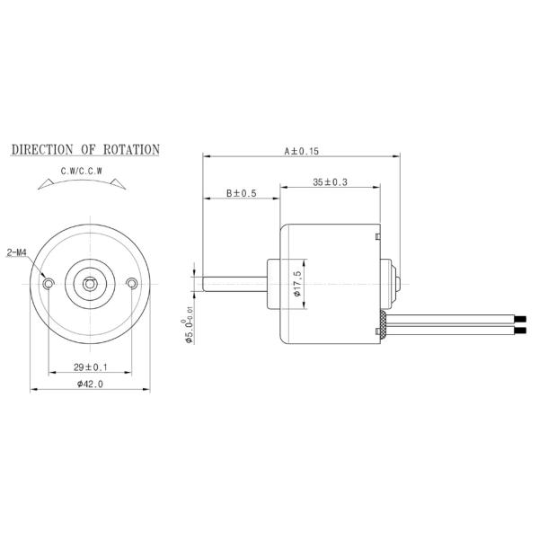 24V Valve Bldc Motor OD42mm 5000rpm 4800rpm Brushless Dc Motor 4235