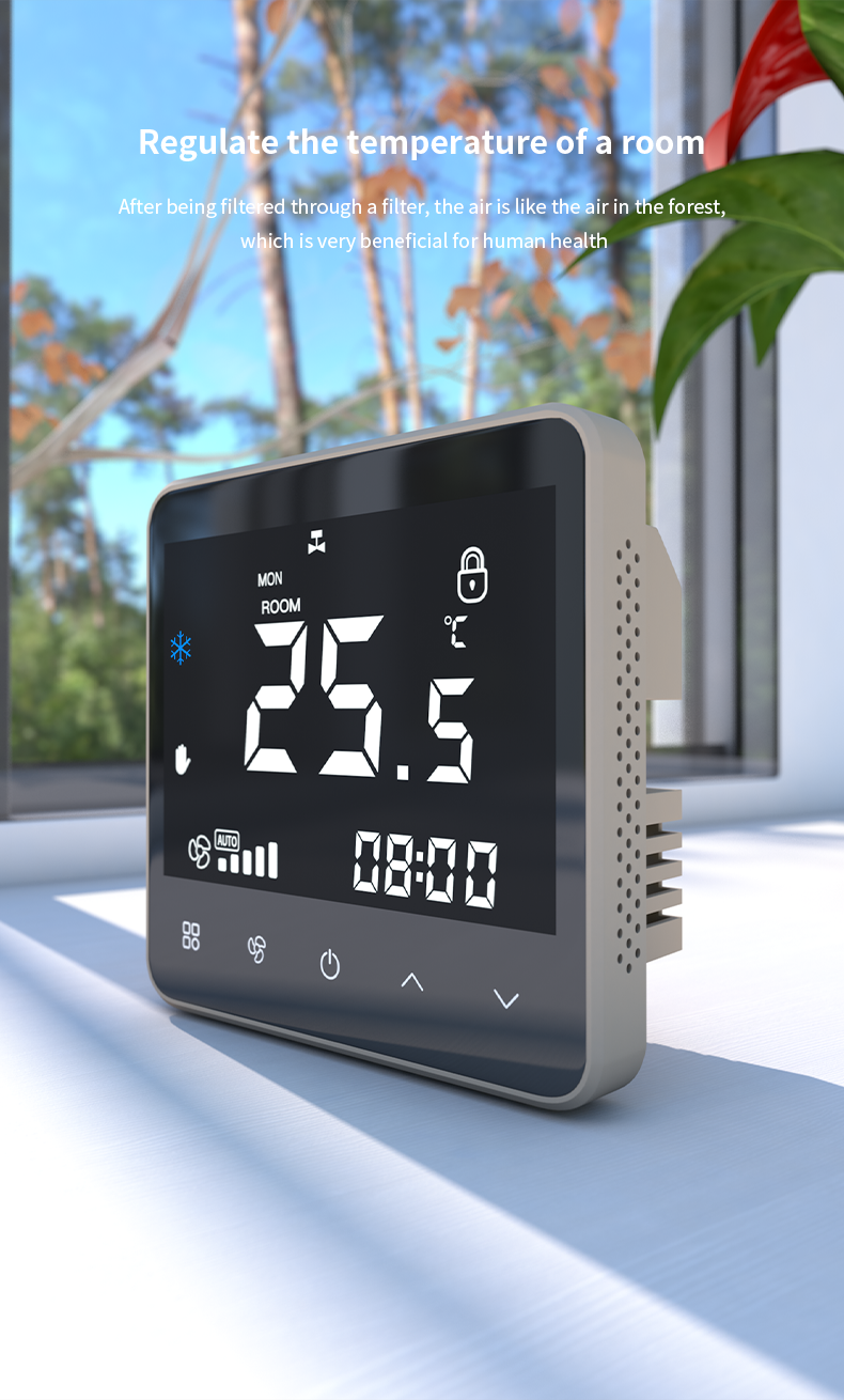 Digital Fan Coil Thermostat Heating Cooling FCU Thermostat Controller