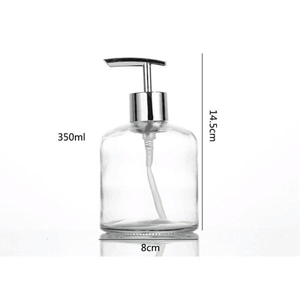 Hotel Bathing Washing Glass Shampoo Bottle With Sprayer Pump Anti Shock