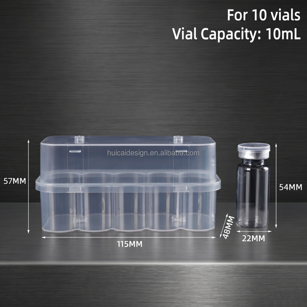 Wholesale 3ml 5ml 10 ml Transparent Freeze-dried Powder Vaccine Storage Plastic Box pp Vials Box Peptide Case Container