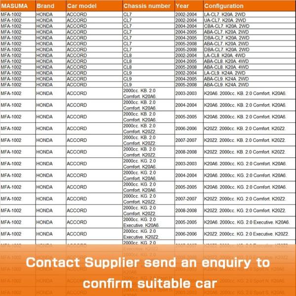 MFA-1002 MASUMA Auto Parts Air Filter 17220-RAA-A00 17220-RAA-A01 OE NO. 17220-RAA-Y00