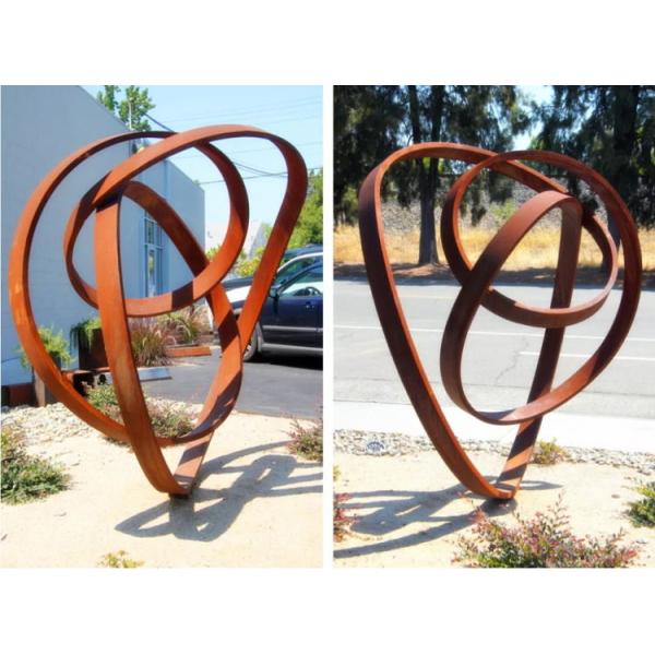 Modern Abstract Ring Corten Steel Art Sculpture