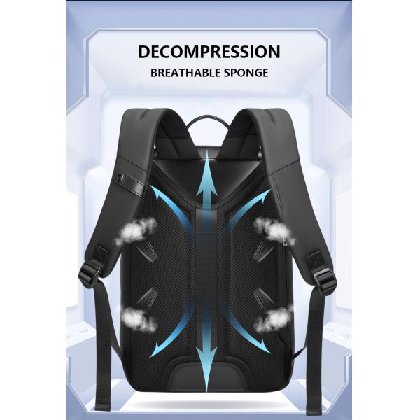 Полиэстер черный противоугонный водонепроницаемый рюкзак для ноутбука 20 литров