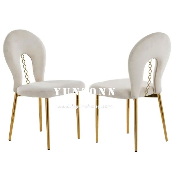Sherpa Design Gold Velvet Chair with Stainless Steel Legs for Wedding Events and Banquets Hotel Furniture