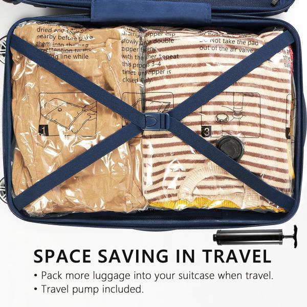 SUOCO 8 BAÇAS DE ALEGRIA MEDIO VACUUM, BAÇAS DE ESPAÇO SAVER com bomba de mão de viagem, BAÇAS DE SEALER AIRTIGUAS DE COMPRESSIÃO PARA VESTIMENTOS