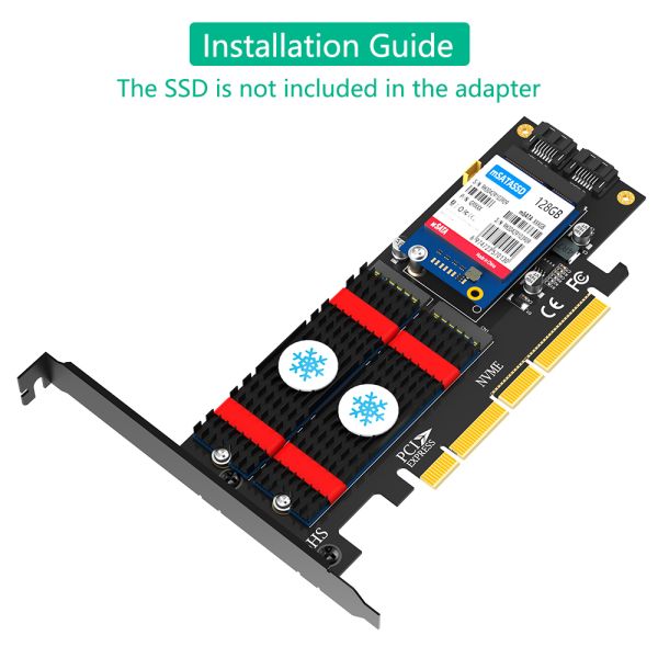 Upgrade Version 3 in 1 PCI-E SSD Adapter Supports PCIE M.2 SSD SATA-based M.2 SSD and mSATA
