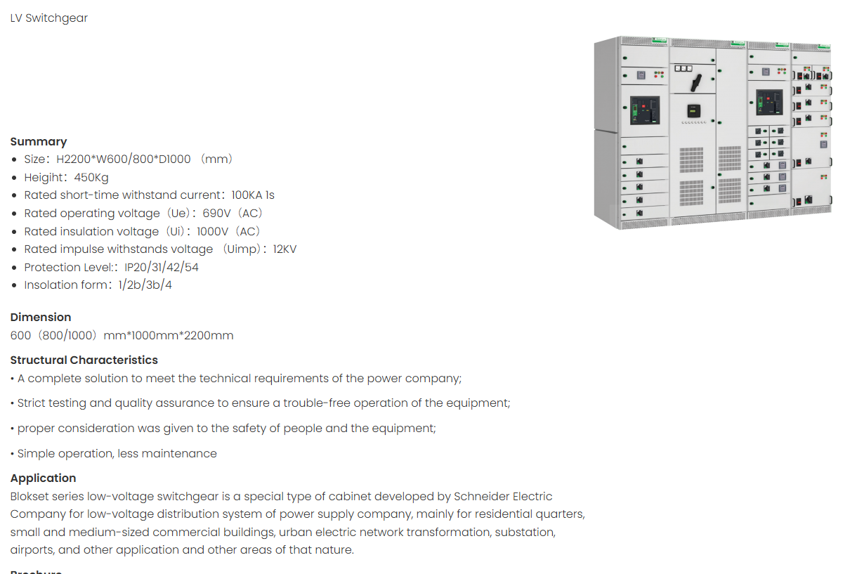 BlokSeT 5000 Series Customized Intelligent Low Voltage Distribution Cabinet with Busbar up to 6300A IP54 and Rated Current 6300A