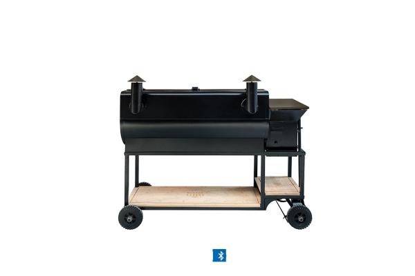 Large Black  Wood Pellet Barbecue Grills Steel Structure Restaurant Outdoor Use