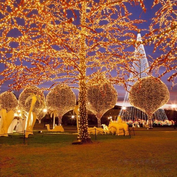 LED Solar String Light With Warm White 100LED for Christmas Tree Decor