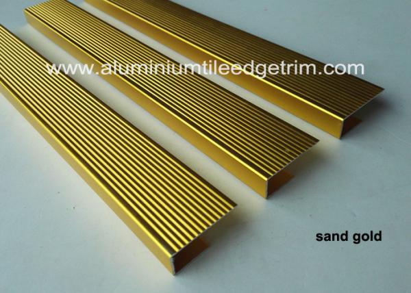 C Type Extruded Aluminum Nosing , Metal Nosing For Concrete Stairs / Wood Stairs