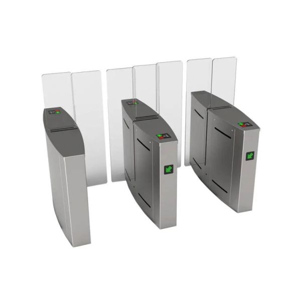 Stainless Steel Frame Access Control Turnstile with Acrylic Arm and IP44 Rated BLDC Motor Sliding Barrier Gate