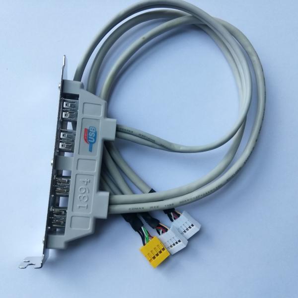 NEW High quaility 2 USB 2.0 Ports + 2 Firewire IEEE 1394 Ports Expansion Rear Panel Bracket ,40cm length