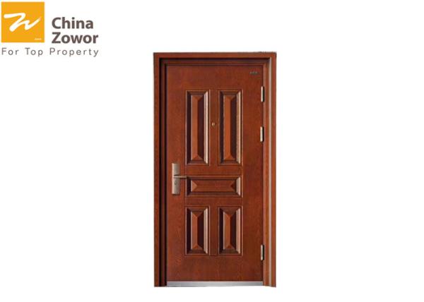 Red Fire Rated Steel Entry Doors / Wooden Fire Rated Apartment Entry Doors