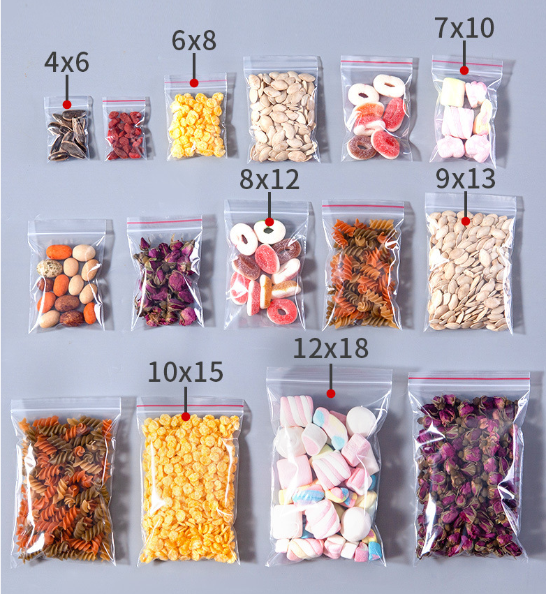 Premium Reusable Clear PE Self-sealing bag - Multi-Size Heavy Duty Seal Storage