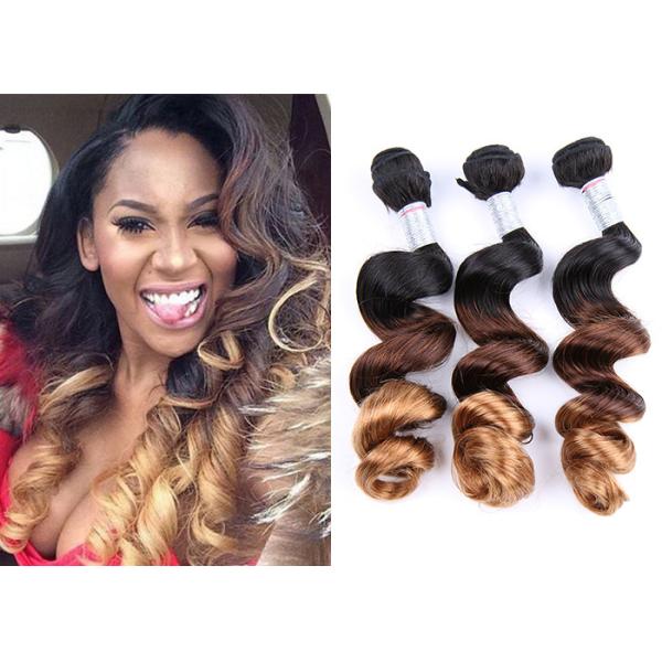 Women's  Human Hair Extensions 3 Tone Loose Wave 12 inch - 28 inch